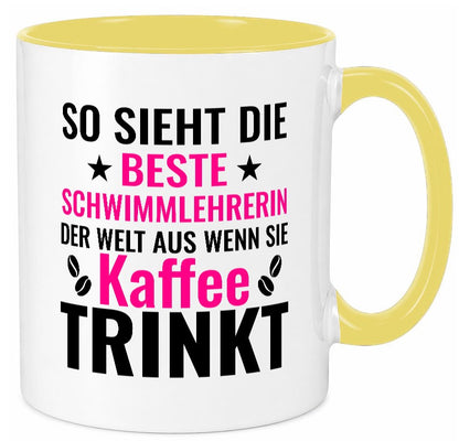 Kaffee trinkt: Schwimmlehrerin | schwimmen Lehrer Geschenkidee Humor Tasse