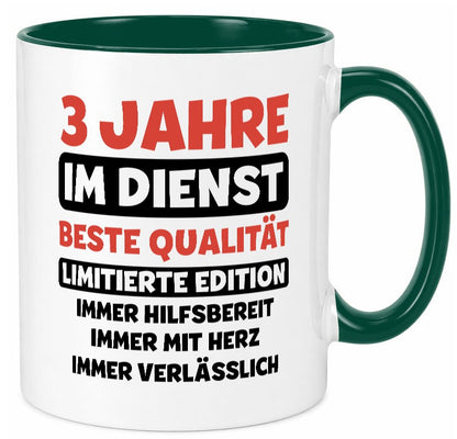 3 Jahre im Dienst | Jubiläum Arbeit v3 lustiger Spruch Geschenk Kollegen Büro Tasse