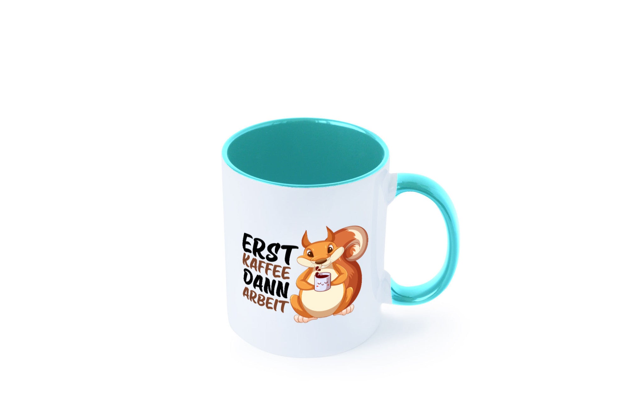 Erst Kaffee dann Arbeit | Büro Eichhörnchen Kaffeefreund Humor Kollegen