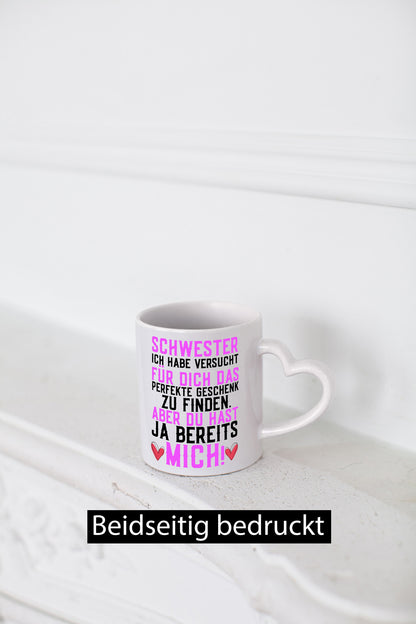 Beste Schwester | Herzen Humor Liebe Verbundenheit Geschenk Geschenkidee Tasse