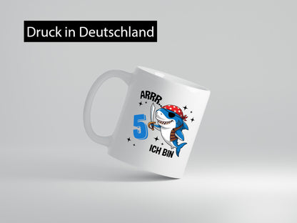 5. Geburtstag | 5 Jahre Arr Pirat Hai Piraten Humor Geschenkidee Tasse