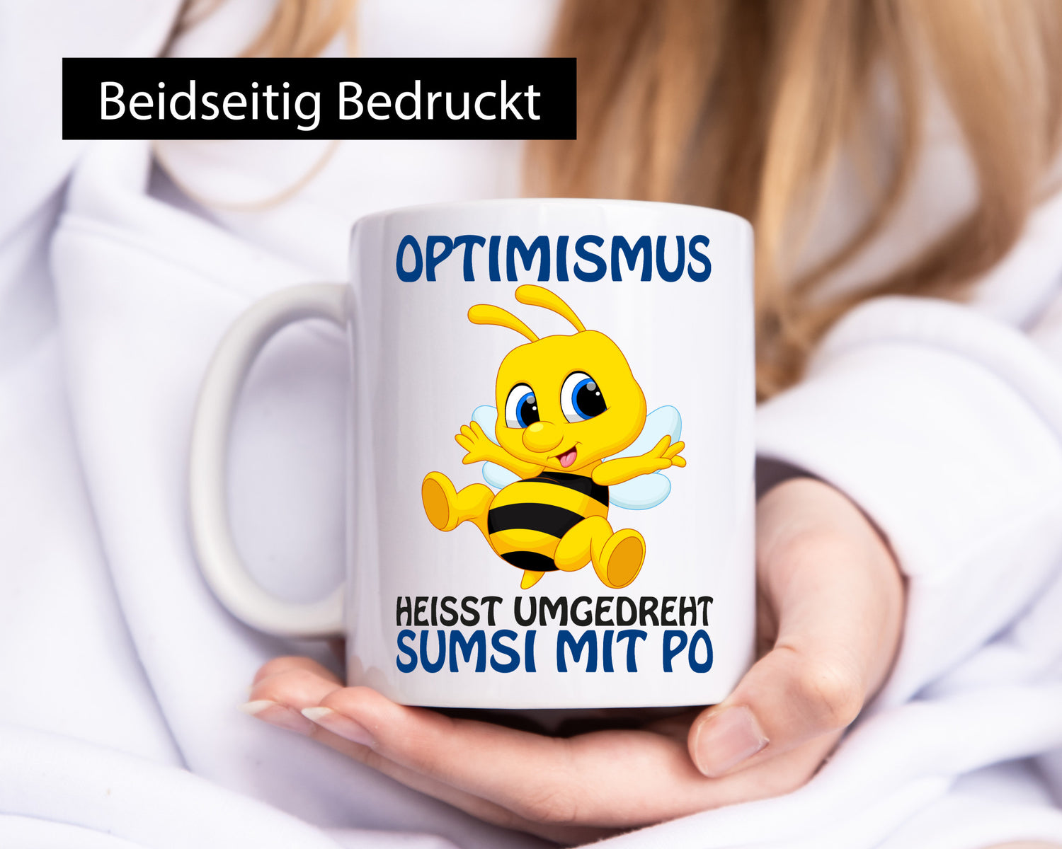 Optimismus Sumsi mit Po | lustige Biene Witz Comic v2 lustiger Spruch Geschenk
