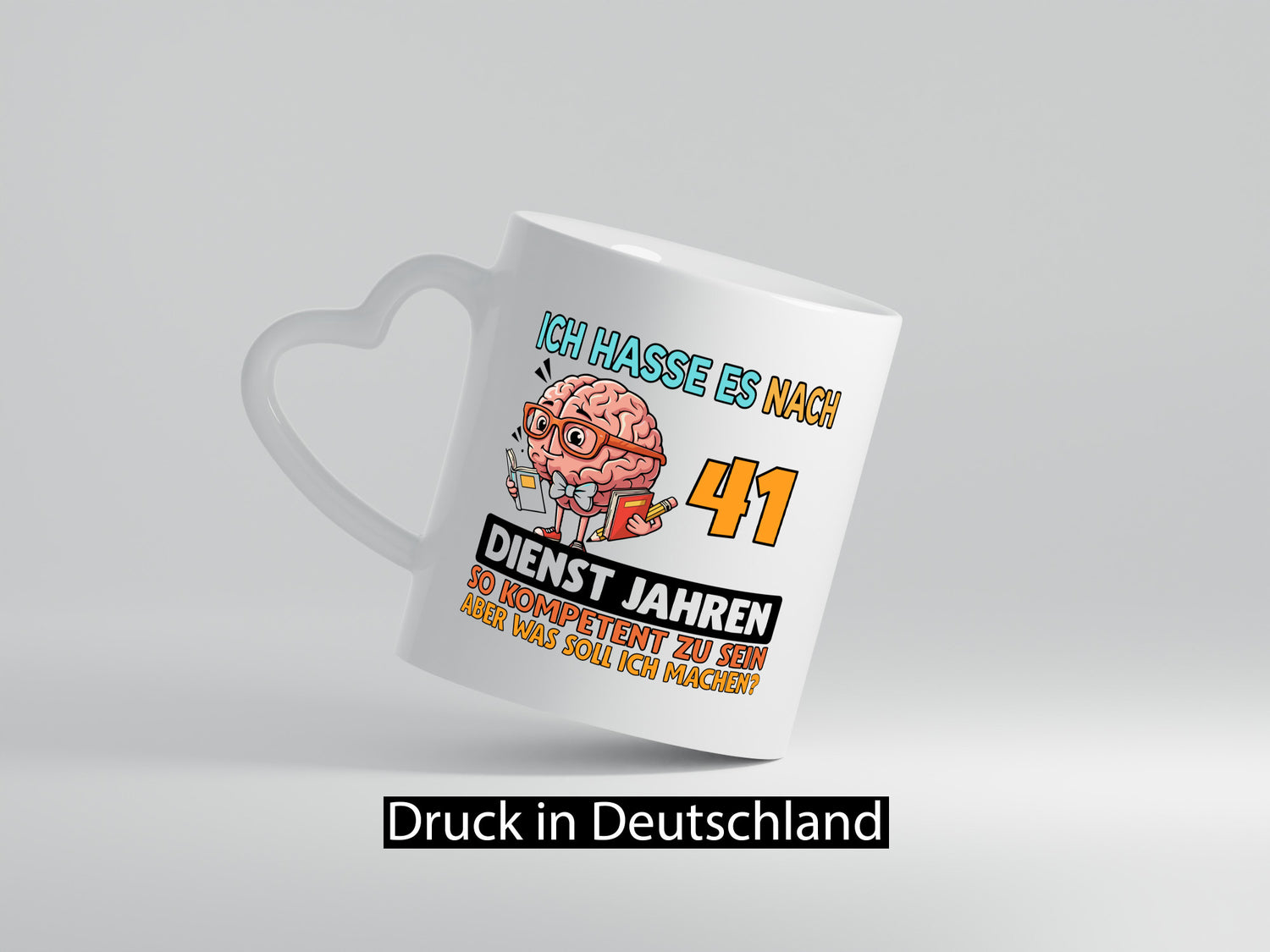 41 Dienstjahre | Kompetente Arbeit v2 Geschenkidee Kollegen Büro Humor Tasse
