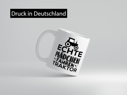 Mädchen fahren Traktor | Trekker Tasse Bäuerin lustiger Spruch Geschenk