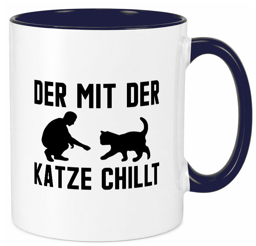 Mit der Katze | Chillen Katzenliebhaber Tierfreund lustiger Spruch Geschenk