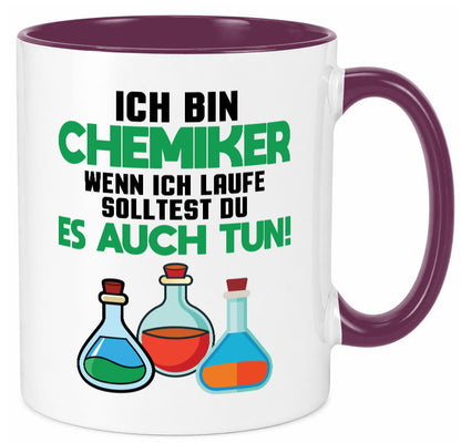 Ich bin chemiker wnen laufe solltest du es auch tun Humor Geschenkidee Tasse