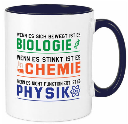 Biologie, Chemie, Physik | Reagenzglas lustig Humor Geschenkidee Geschenk Tasse