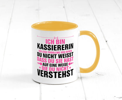 Löse Probleme: Kassiererin v2 lustiger Spruch Geschenk Humor Geschenkidee Tasse