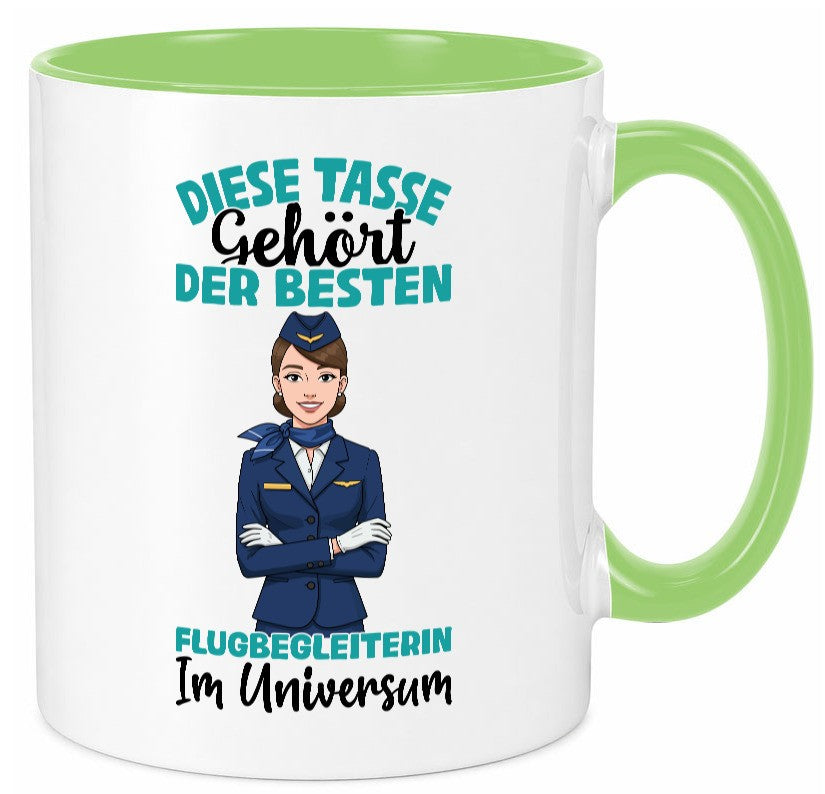 Im Universum: Flugbegleiterin | Stewardess Flughafen lustig Humor Geschenkidee Tasse