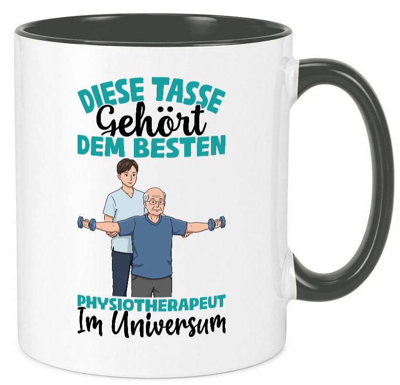 Im Universum: Physiotherapeut Geschenkidee Humor Tasse