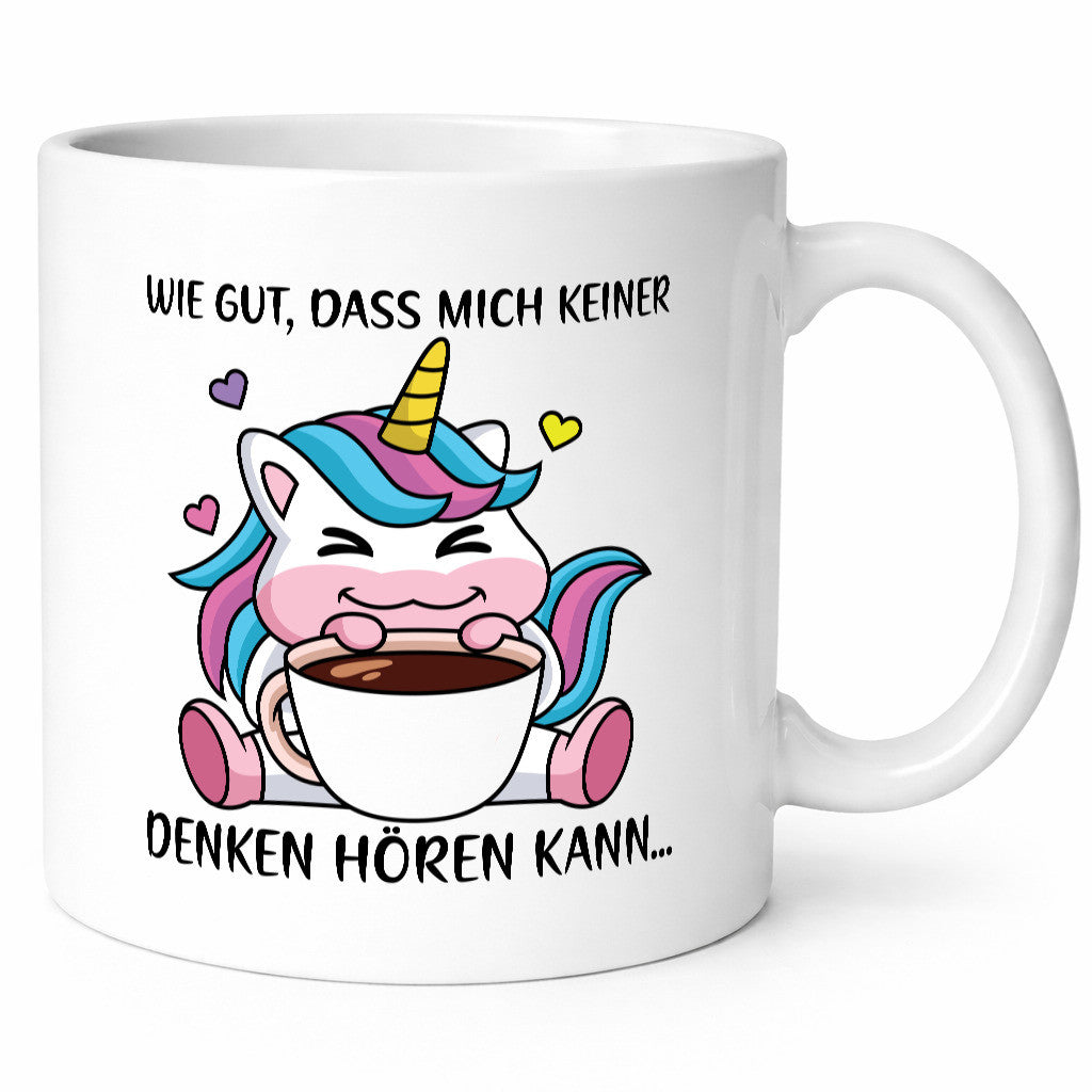 Denken hören kann | Einhorn Comic Humor Kaffeeliebhaber Geschenk Geschenkidee