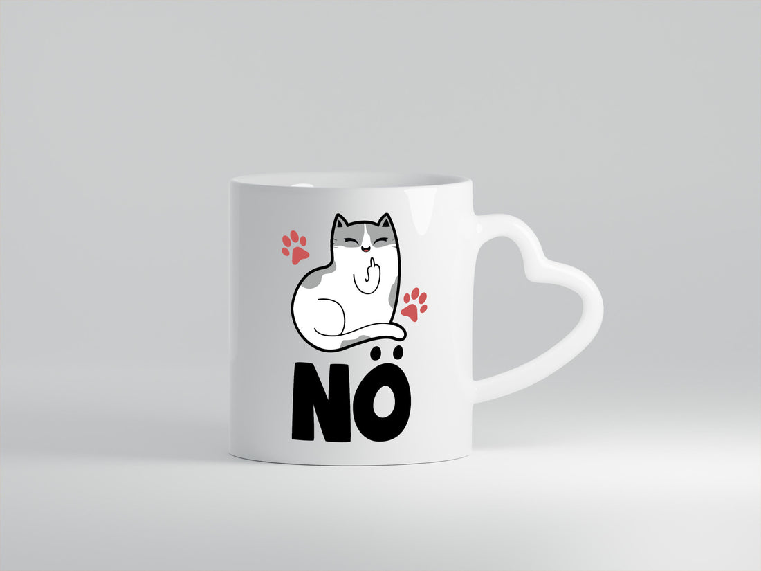Nö mit Katze Geschenk Tierliebhaber Humor lustiger Spruch Tasse