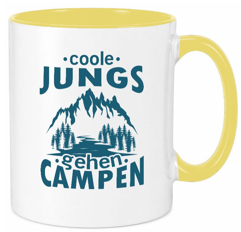 Coole Jungs gehen Campen | Berge See Geschenkidee Humor Tasse
