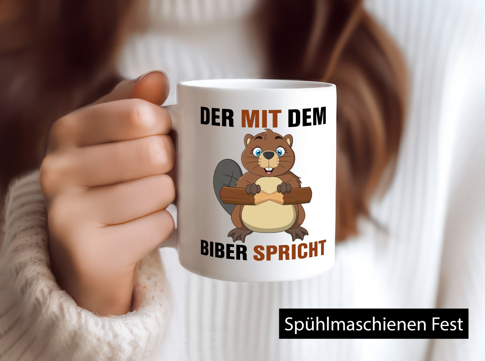 Der mit dem Biber spricht | Biberliebhaber lustig Humor Geschenkidee Geschenk