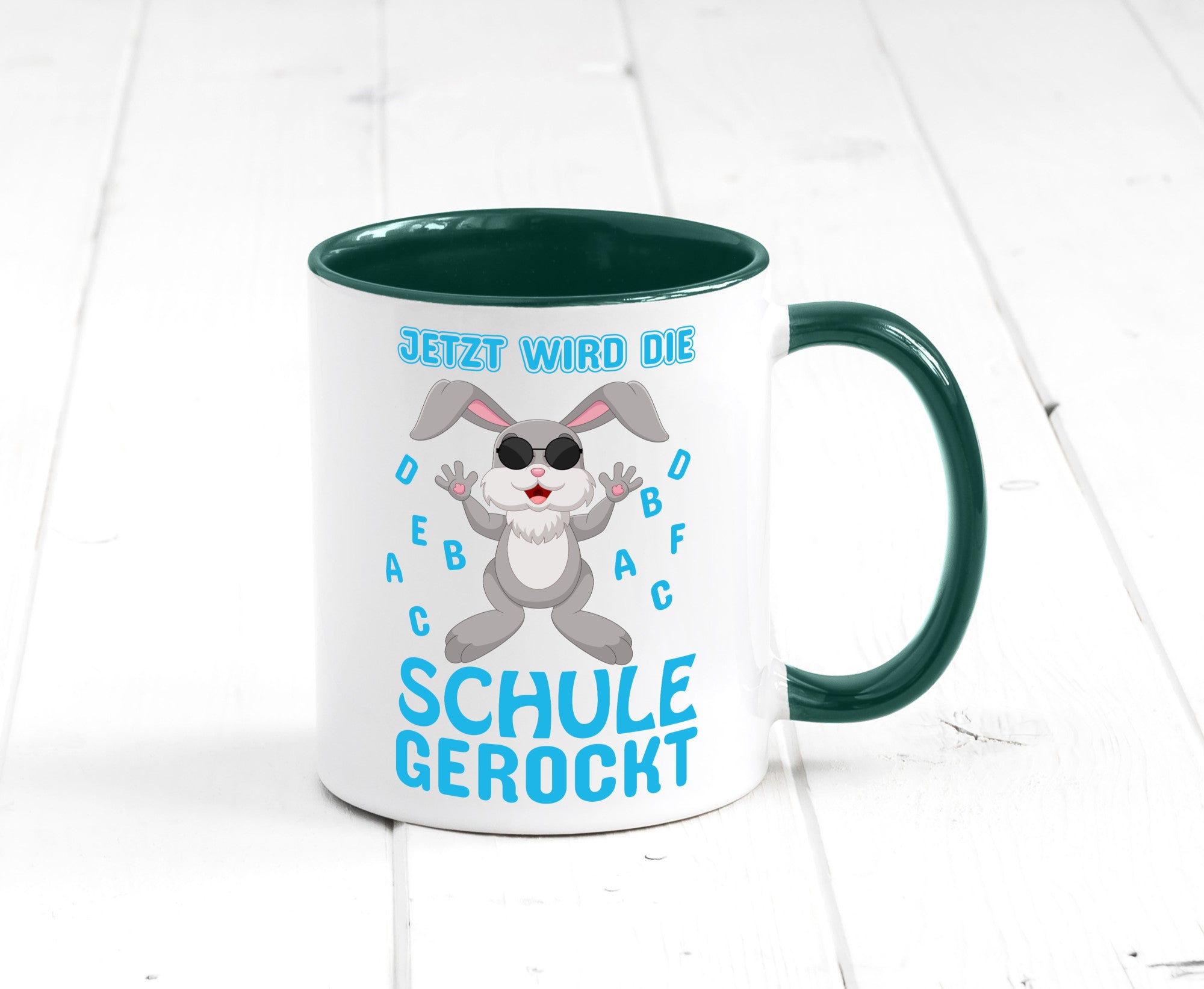 Schule wird gerockt | Schulbeginn Tasse cooler Hase lustiger Spruch Geschenk