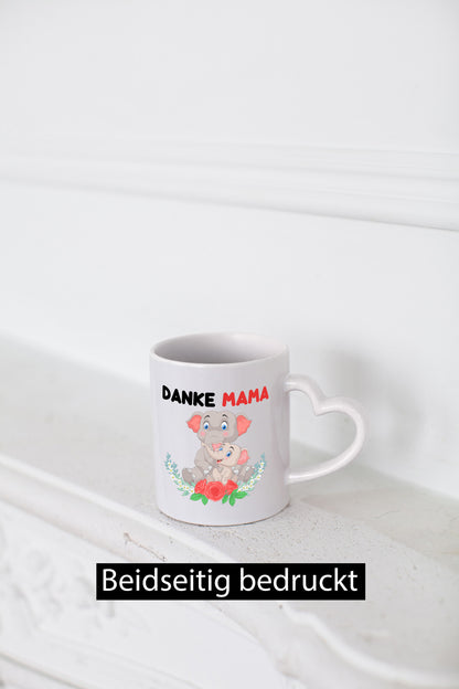 Danke Mama | Elefanten Mutter und Kind lustiger Spruch Geschenk Familie