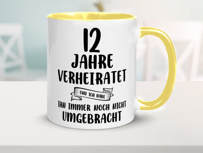 12 Jahre Verheiratet, immer noch am Leben! Geschenkidee Humor Tasse