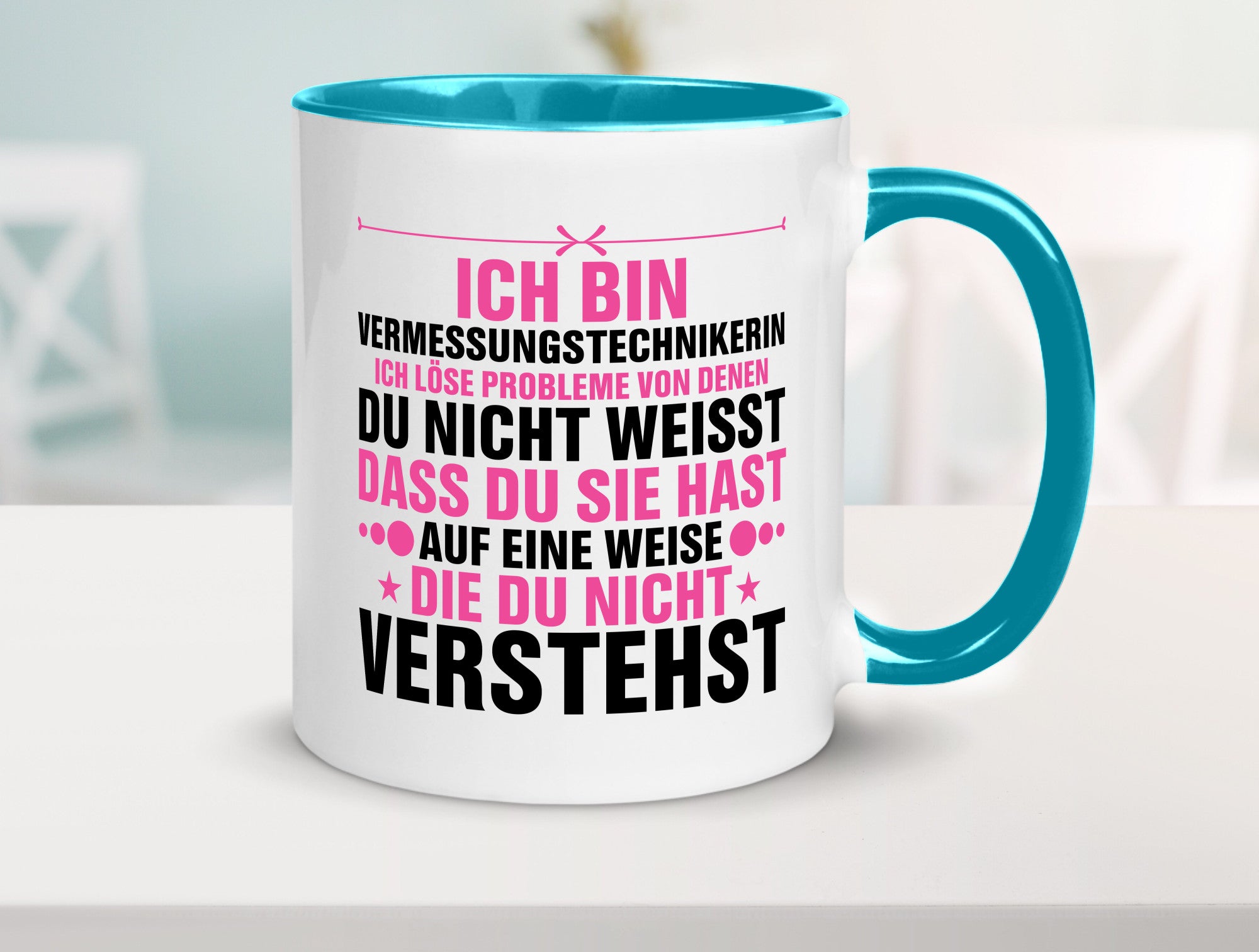 Löse Probleme: Vermessungstechnikerin | Techniker Geschenkidee Humor Tasse