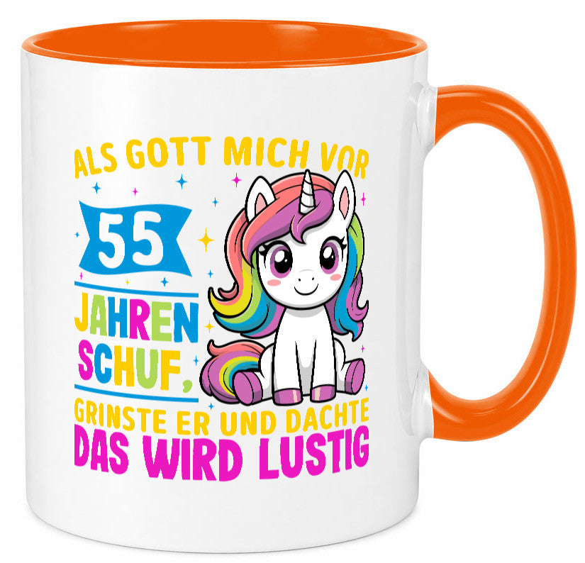 55. Geburtstag | Als Gott mich schuf 40 Jahre v2 lustiger Spruch Geschenk