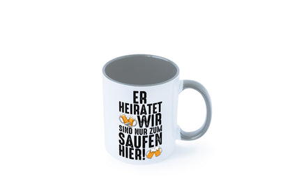 JGA | Er heiratet Junggesellenabschied Polterabend v2 lustiger Spruch Geschenk