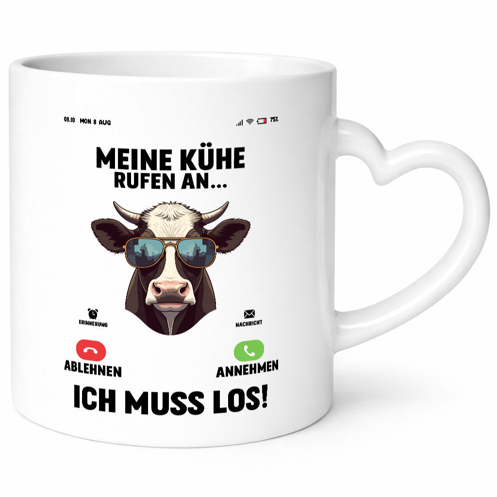 Meine kühe rufen an | Landwirt Bauer v2 lustig Humor Geschenkidee Geschenk Tasse