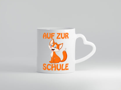 Auf zur Schule | Schulstart Tasse Fuchs Schulkind lustiger Spruch Geschenk