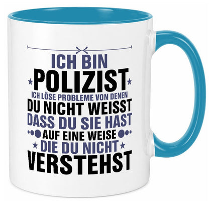 Löse Probleme: Polizist | Polizei v2 Geschenkidee Humor Tasse