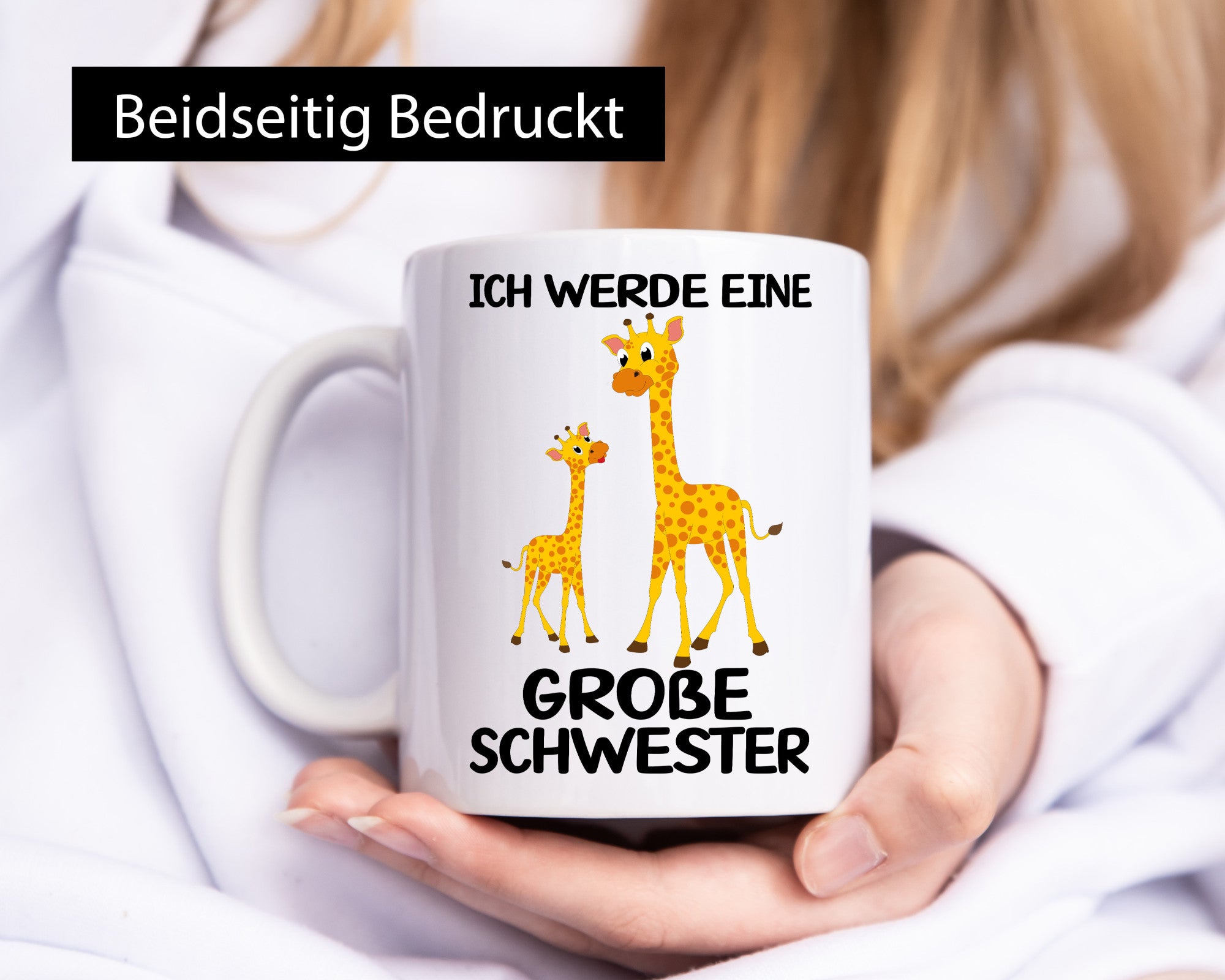 Ich werde eine große Schwester | Geschwister Giraffe Humor Geschenkidee Tasse