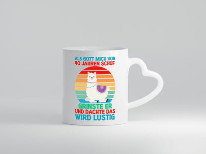 40. Geburtstag | 40 Jahre Gut Schuf mich Lama Humor Geschenkidee Tasse