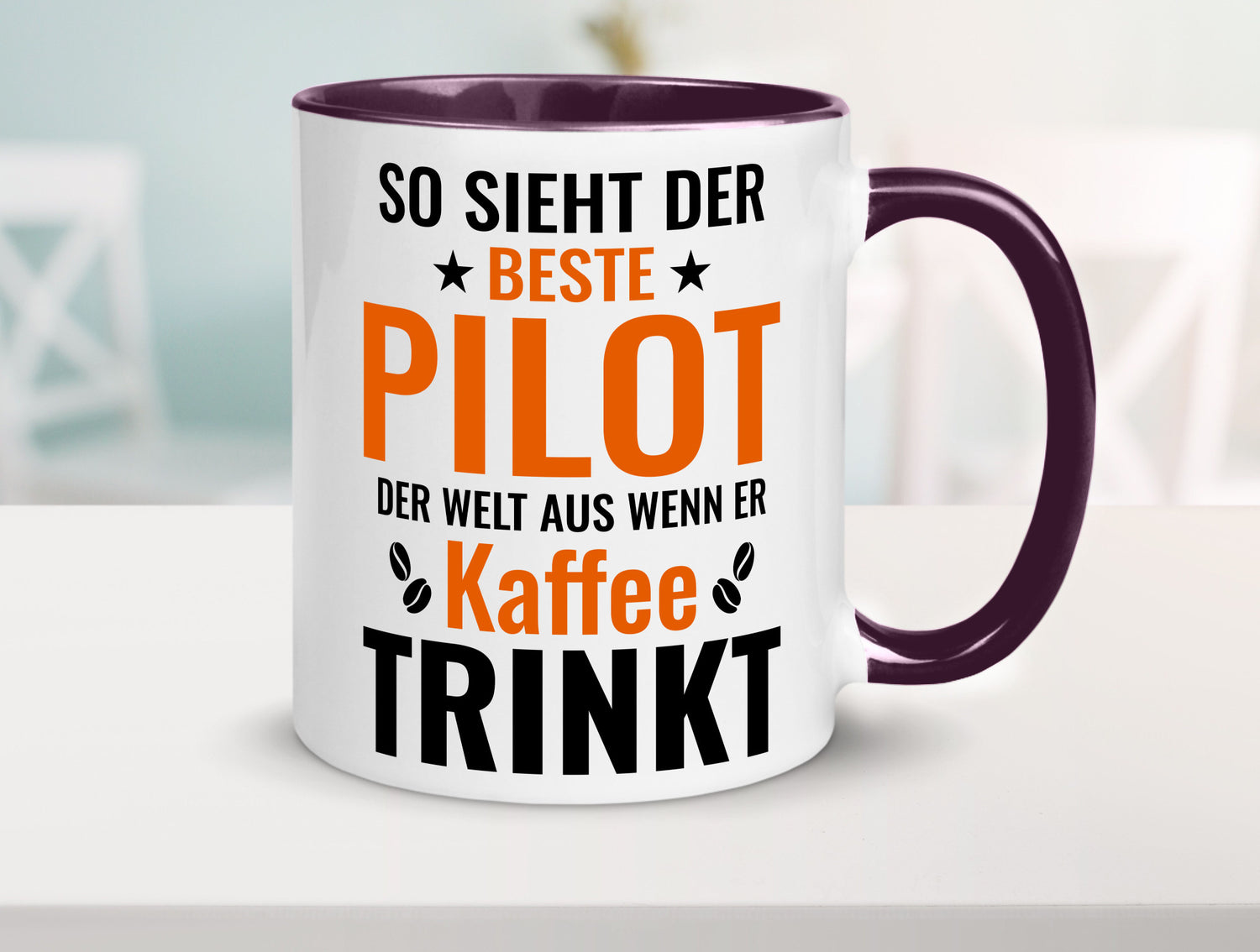 Kaffee trinkt: Pilot | Flugzeug Piloten lustiger Spruch Geschenk Humor