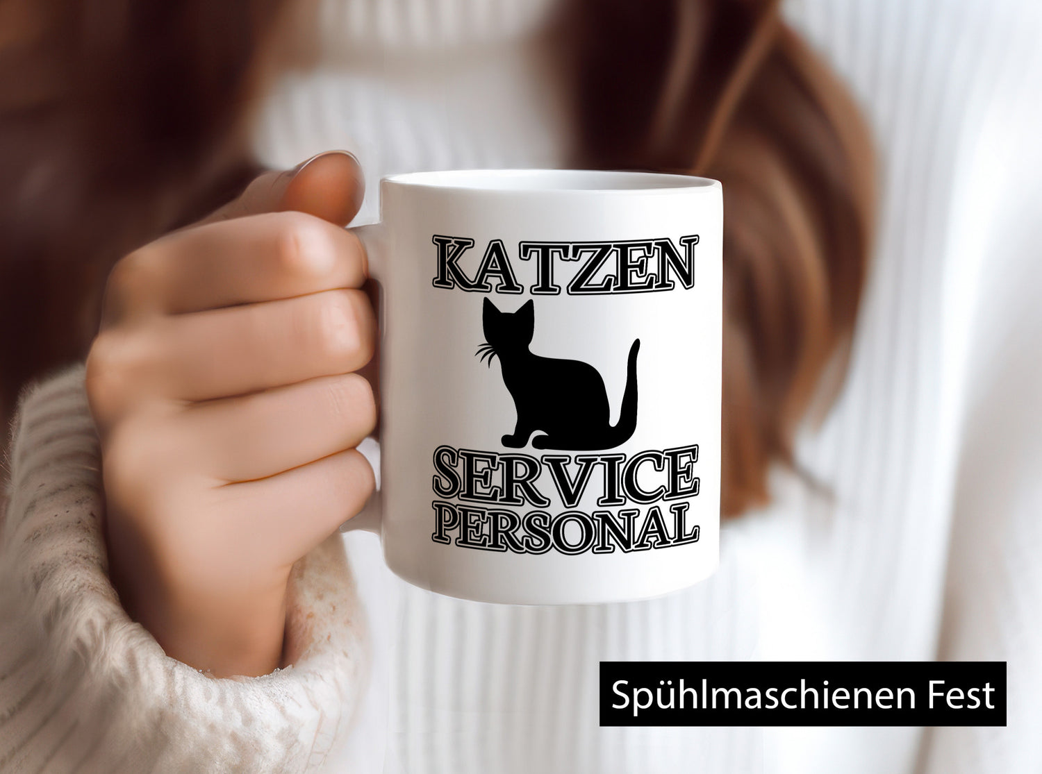 Katzen Service Personal | Katzenbesitzer Tasse Humor lustiger Spruch Geschenk