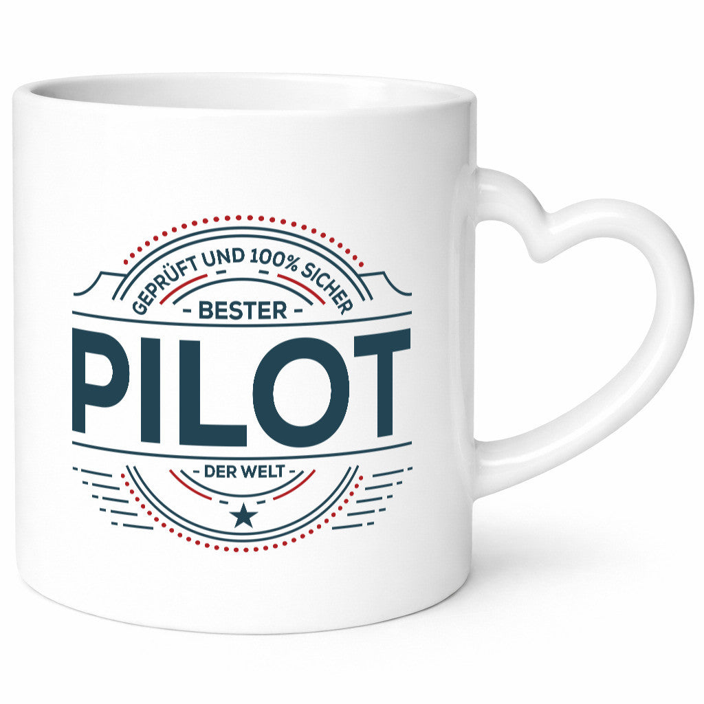Geprüft und sicher: Pilot | Flugzeug Piloten Geschenk Humor Geschenkidee Tasse