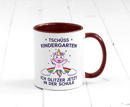 Kindergarten, jetzt Schule | Einhorn Geschenk Humor Geschenkidee lustiger Tasse