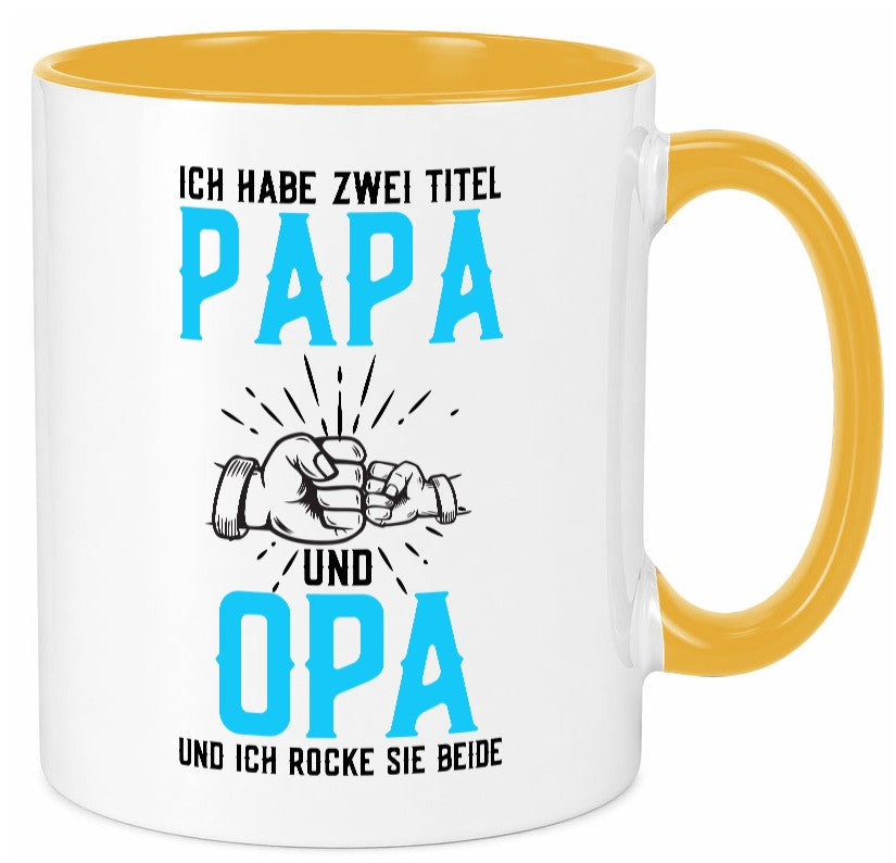 Papa und Opa | zwei Titel Rocke sie Beide Humor Familie Geschenkidee Tasse