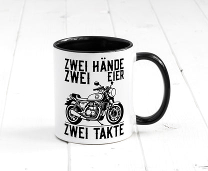 Zwei Hände | Zweitaktmotor Motorrad Moped Biker Geschenkidee Humor Tasse
