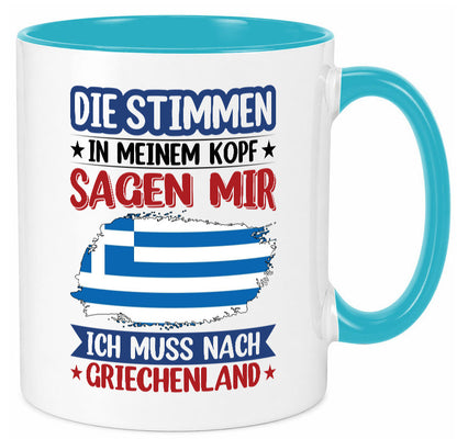 Griechenland | Urlaub Stimmen in meinem Kopf Traumland Humor Geschenkidee Tasse