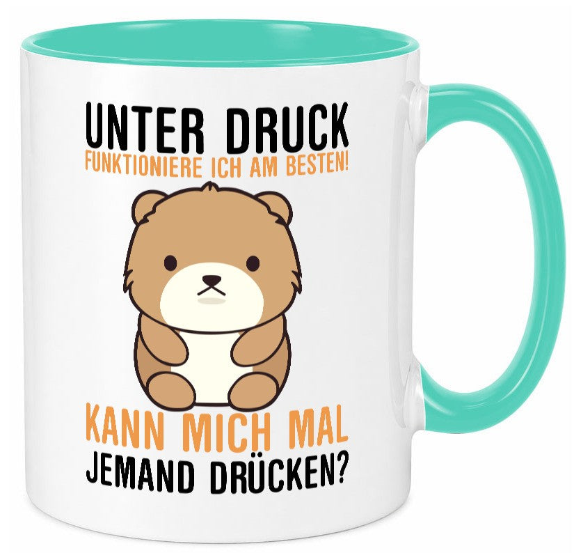 Kann mich jemand drücken | süßer Teddy Knuddeln Comic lustig Humor Geschenkidee Tasse