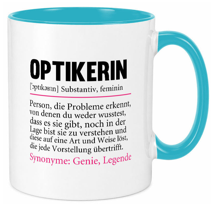 Optikerin | Spruch Humor Beruf Augenoptik Arbeit Kollegen Büro Geschenkidee