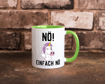 Einfach Nö | Keinen Bock Einhorn Mittelfinger Comic Geschenkidee Humor Tasse