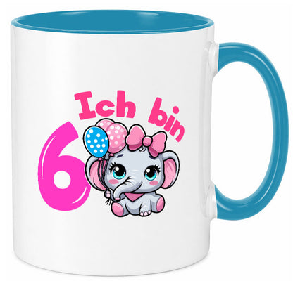 6. Geburtstag | 6 Jahre Elefant Mädchen Humor Geschenkidee Tasse