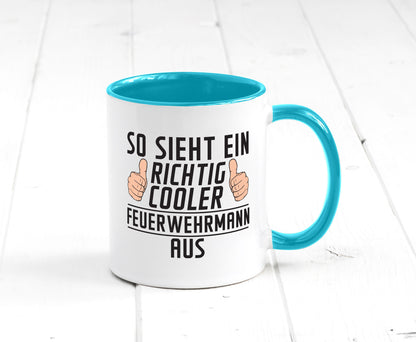 Richtig Cooler Feuerwehrmann | Feuerwehr Geschenkidee Humor Tasse