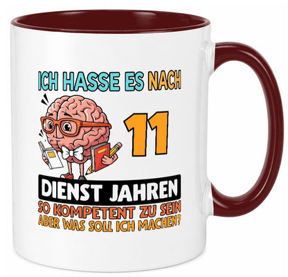 11 Dienstjahre | Arbeit Kompetent lustiger Spruch Geschenk Kollegen Büro Tasse