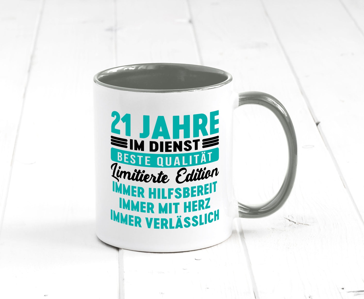 21 Jahre im Dienst | Jubiläum Arbeit v5 lustig Kollegen Büro Geschenk Tasse