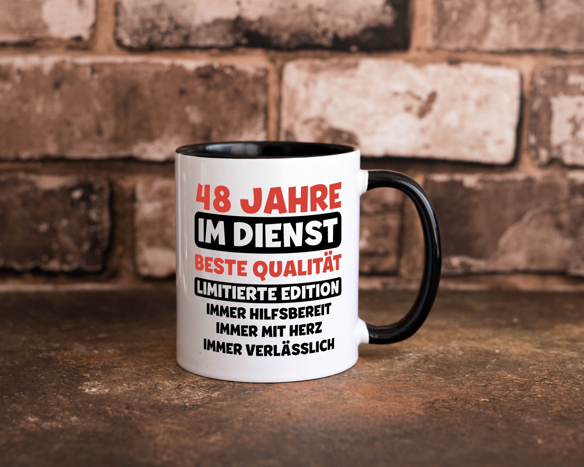 48 Jahre im Dienst | Jubiläum Arbeit v3 Humor Kollegen Büro Geschenkidee Tasse