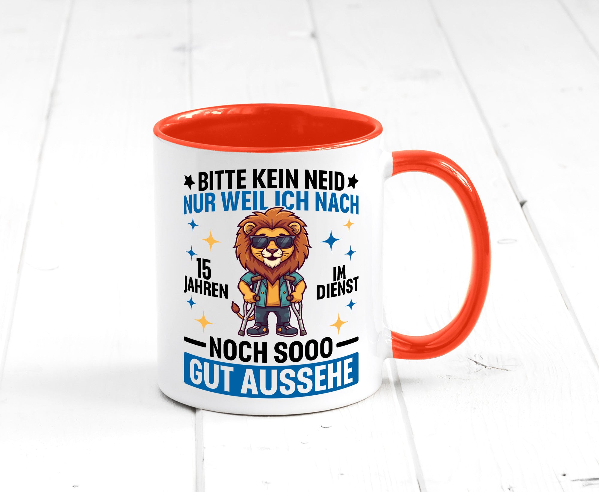 15 Jahre im Dienst | Arbeitsjubiläum Arbeit lustig Kollegen Büro Geschenk Tasse