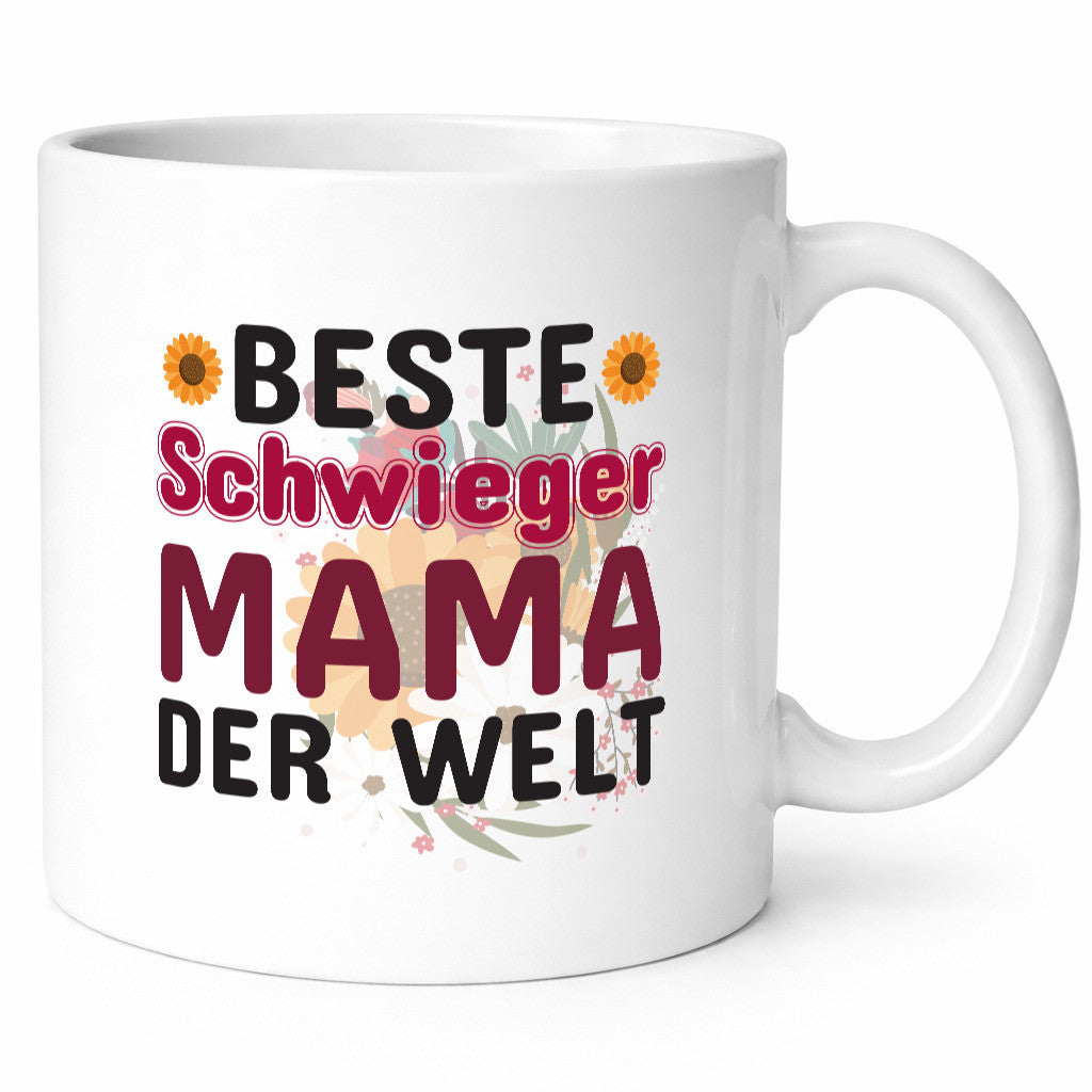 Beste Schwiegermama | Schwiegermutter Tasse Blumen Humor Familie Geschenkidee