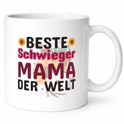 Beste Schwiegermama | Schwiegermutter Tasse Blumen Humor Familie Geschenkidee
