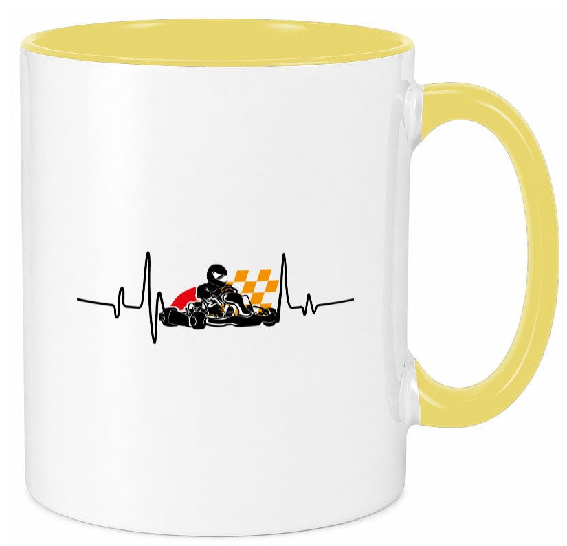 Go Kart Herzschlag | Kartsport Fan Fahrer Motor Geschenk Humor Geschenkidee Tasse