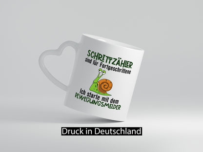 Schrittzähler | Spruchtasse Sportmuffel Faulheit Geschenkidee Humor Tasse