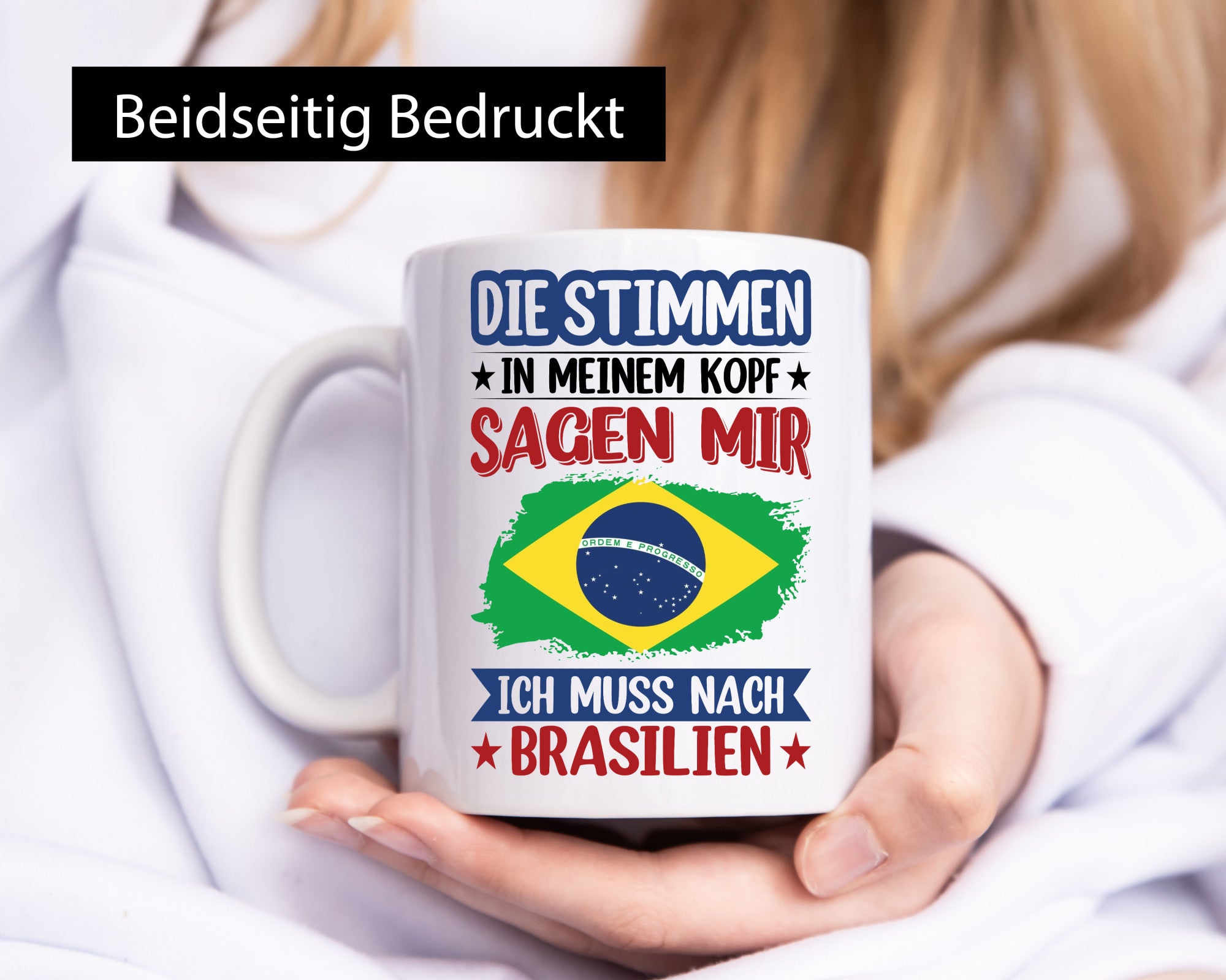 Brasilien | Urlaub Stimmen in meinem Kopf Traumland Humor Geschenkidee Tasse